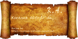 Kontsek Alfréda névjegykártya